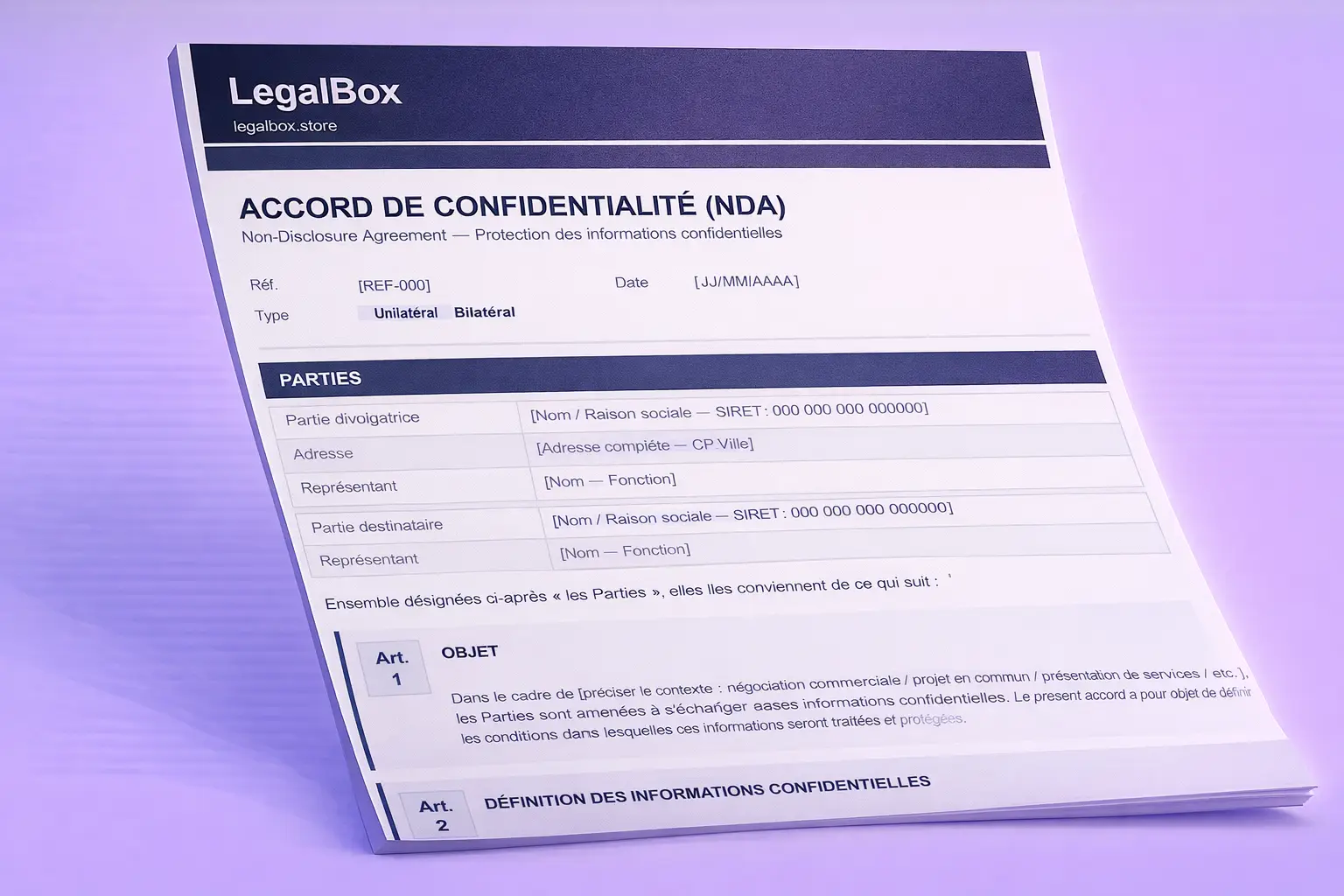 Accord de Confidentialité