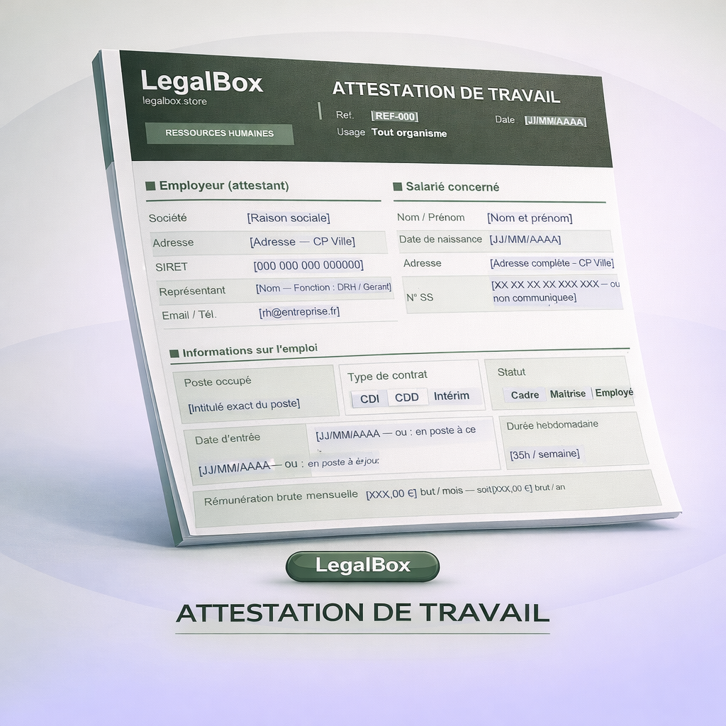 Attestation de Travail