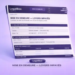 Mise en Demeure - Loyer Impayé