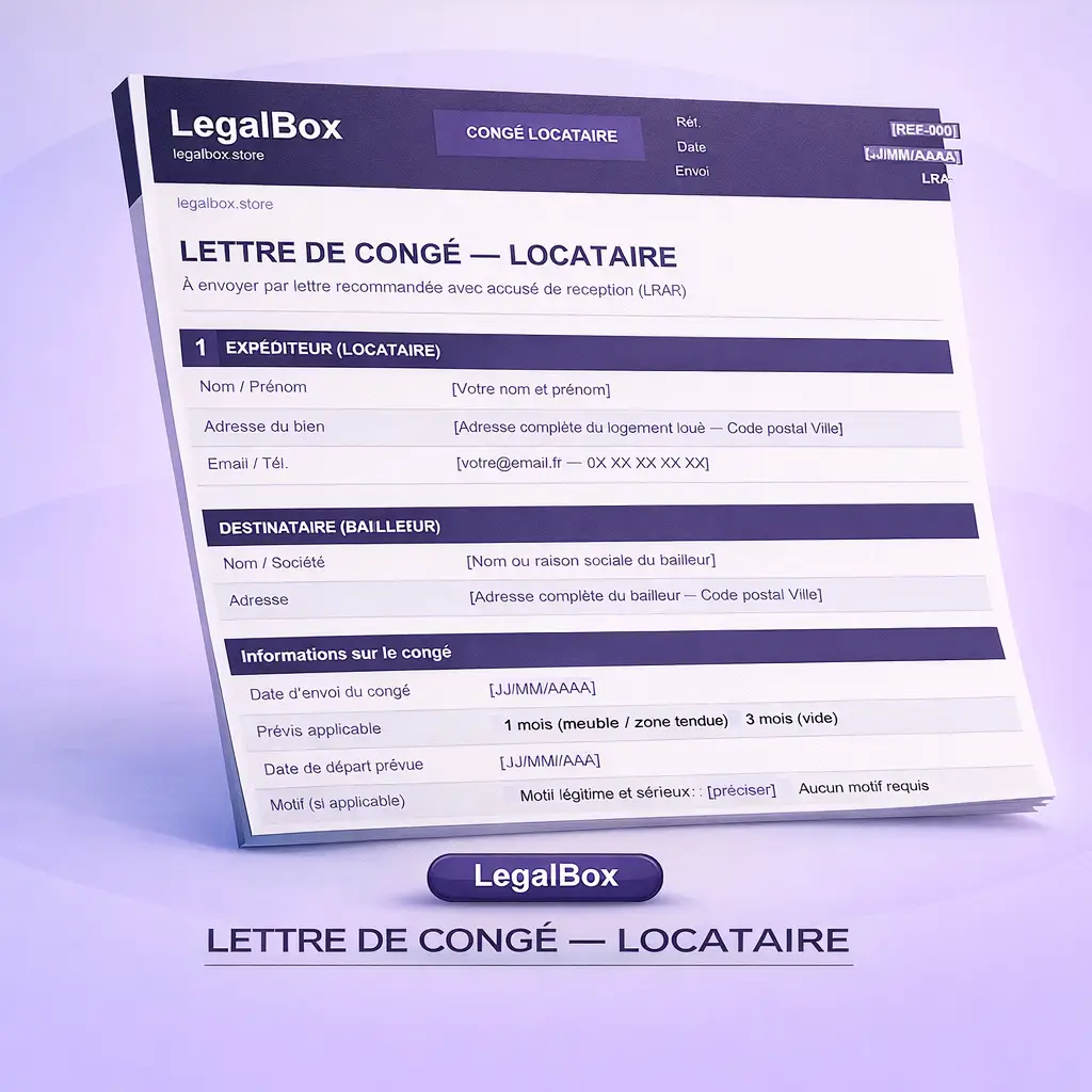 Lettre de Congé Locataire